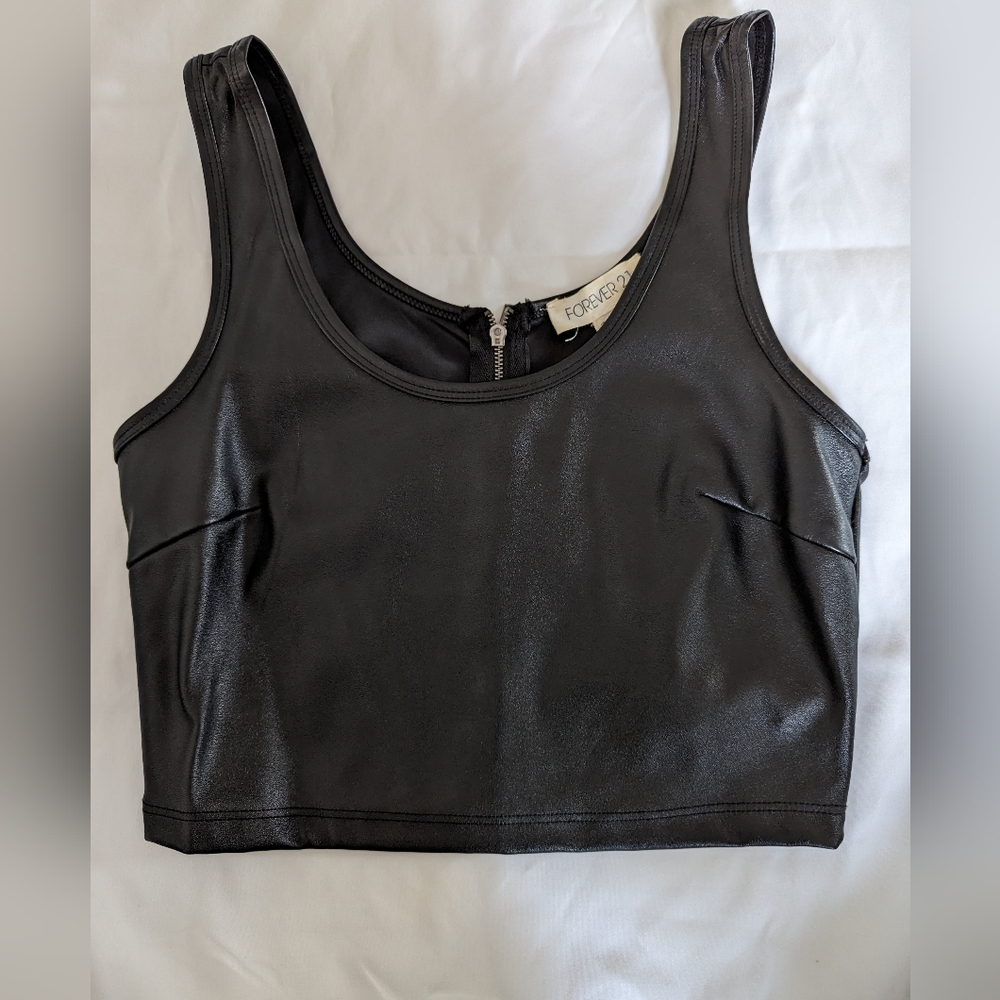 Forever 21 Faux Leather Crop Top